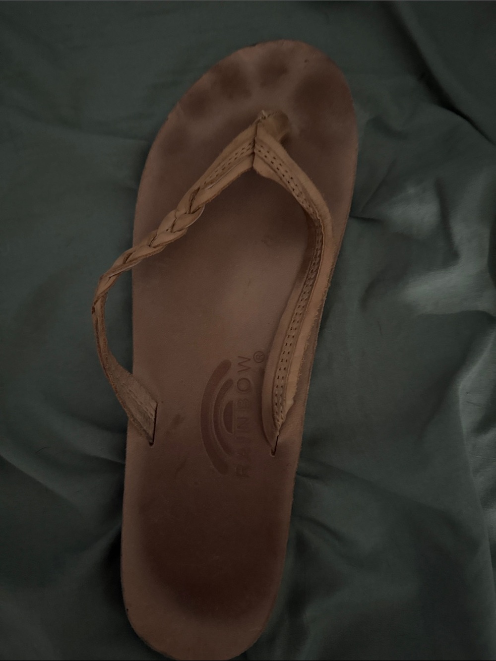 Rainbow Brown Braided Leather Flip Flop